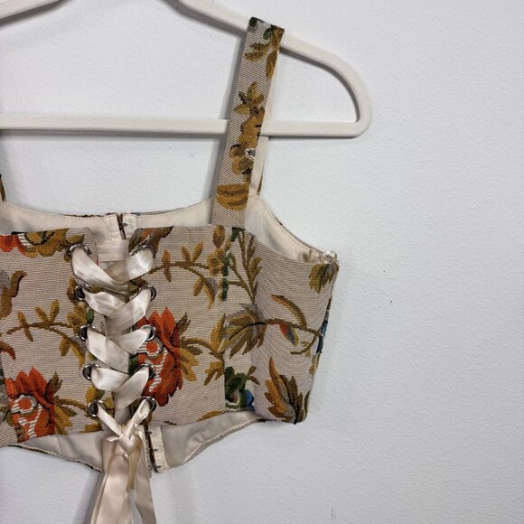 Windsor Garden Fantasy Floral Lace-Up Corset Top Size M - Picture 8 of 12